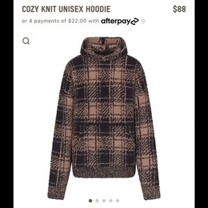 Skims Cozy knit unisex hoodie plaid size XL